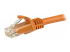 Startech 100ft CAT6 Ethernet Cable, 10 Gigabit Snagless RJ45 650MHz 100W PoE Patch Cord, CAT 6 10GbE UTP Network Cable w/Strain Relief, Orange, Wiring is UL Certified/TIA - Close up