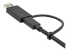 StarTech 3ft (1m) USB C Cable w/ USB-A Adapter Dongle, Hybrid 2-in-1 USB C Cable w/ USB-A | USB-C to USB-C (10Gbps/100W PD), USB-A to USB-C (5Gbps), USB-A Host to USB-C DisplayLink Dock - Close up