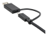 StarTech 3ft (1m) USB C Cable w/ USB-A Adapter Dongle, Hybrid 2-in-1 USB C Cable w/ USB-A | USB-C to USB-C (10Gbps/100W PD), USB-A to USB-C (5Gbps), USB-A Host to USB-C DisplayLink Dock - Close up