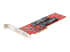 Startech Dual M.2 PCIe SSD Adapter Card, x8 / x16 Dual NVMe or AHCI M.2 SSD to PCI Express 4.0, Up to 7.8GBps/Drive, For 2242/2260/2280/22110mm PCIe M-Key M2 SSDs, Bifurcation Required - Left-angle