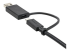StarTech 3ft (1m) USB C Cable w/ USB-A Adapter Dongle, Hybrid 2-in-1 USB C Cable w/ USB-A | USB-C to USB-C (10Gbps/100W PD), USB-A to USB-C (5Gbps), USB-A Host to USB-C DisplayLink Dock - Close up