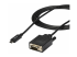 StarTech 6ft (2m) USB C to VGA Cable, 1920x1200/1080p USB Type C to VGA Video Active Adapter Cable, Thunderbolt 3 Compatible, Laptop to VGA Monitor/Projector, DP Alt Mode HBR2 Cable - Close up