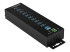 Startech 10 Port USB Hub with Power Adapter, Surge Protection, Metal Industrial USB 3.0 Data Transfer Hub, Din Rail, Wall or Desk Mountable, High Speed USB 3.1/ USB 3.2 Gen 1 5Gbps Hub - Back
