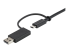 StarTech 3ft (1m) USB C Cable w/ USB-A Adapter Dongle, Hybrid 2-in-1 USB C Cable w/ USB-A | USB-C to USB-C (10Gbps/100W PD), USB-A to USB-C (5Gbps), USB-A Host to USB-C DisplayLink Dock - Close up