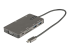 StarTech.com USB C Multiport Adapter, HDMI 4K 30Hz or VGA Travel Dock, 5Gbps USB 3.0 Hub (USB A / USB C Ports), 100W Power Delivery, SD/MicroSD Slot, GbE, 12" (30cm) Long Attached Cable - Left-angle