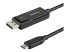 StarTech 6ft (2m) USB C to DisplayPort 1.2 Cable 4K 60Hz, Bidirectional DP to USB-C or USB-C to DP Reversible Video Adapter Cable, HBR2/HDR, USB Type C / Thunderbolt 3 Monitor Cable - Right-angle