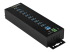 Startech 10 Port USB Hub with Power Adapter, Surge Protection, Metal Industrial USB 3.0 Data Transfer Hub, Din Rail, Wall or Desk Mountable, High Speed USB 3.1/ USB 3.2 Gen 1 5Gbps Hub - Top